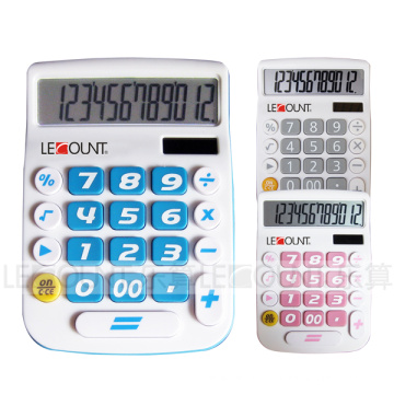 Calculatrice de bureau Dual Power de 12 chiffres avec grand écran LCD et touches (LC201-12D)